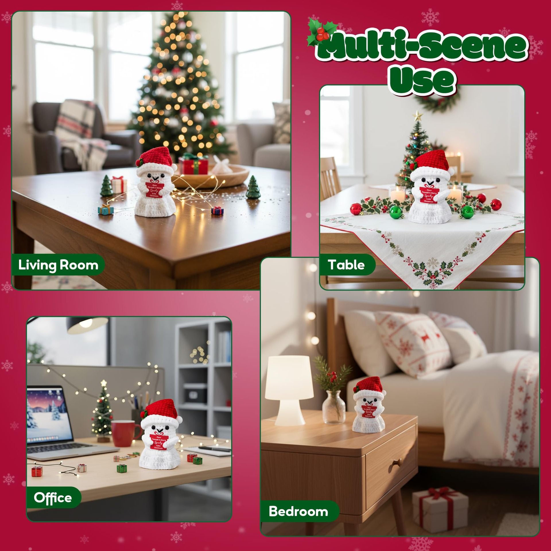 Handmade Crochet Snowman Christmas Plush Decoration