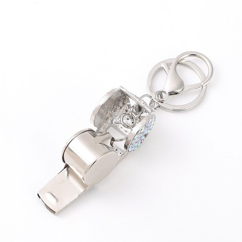 Rhinestone Whistle Keychain Key Ring Valentine Gift