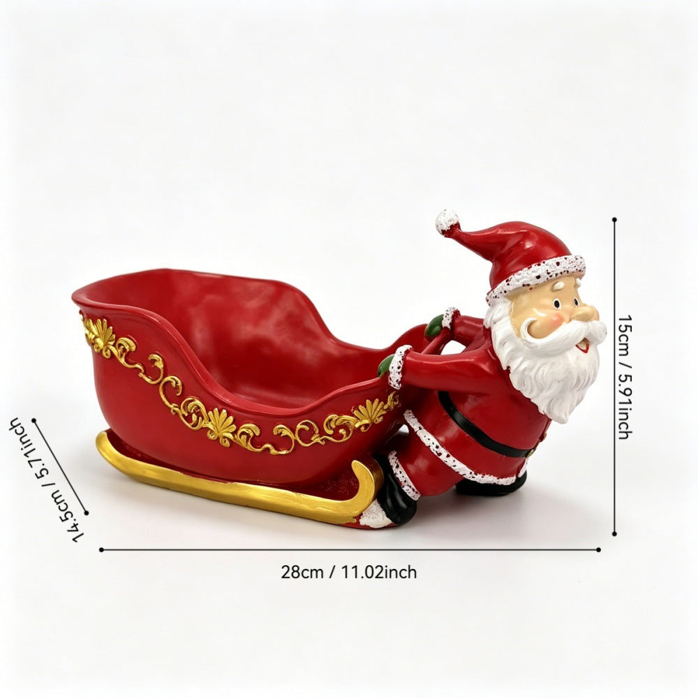 Resin Santa Claus Candy Storage Tray Christmas Tabletop Decor