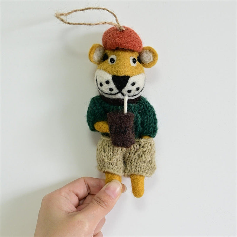 Handmade Felt Animal Keychain Plush Bag Charm Ornament