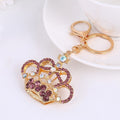 Rhinestone Crown Keychain Gold Metal Bag & Car Charm