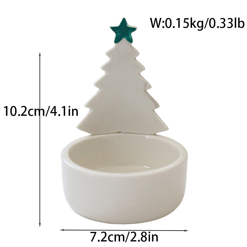 Christmas Ceramic Candle Holder Festive Holiday Home Decor