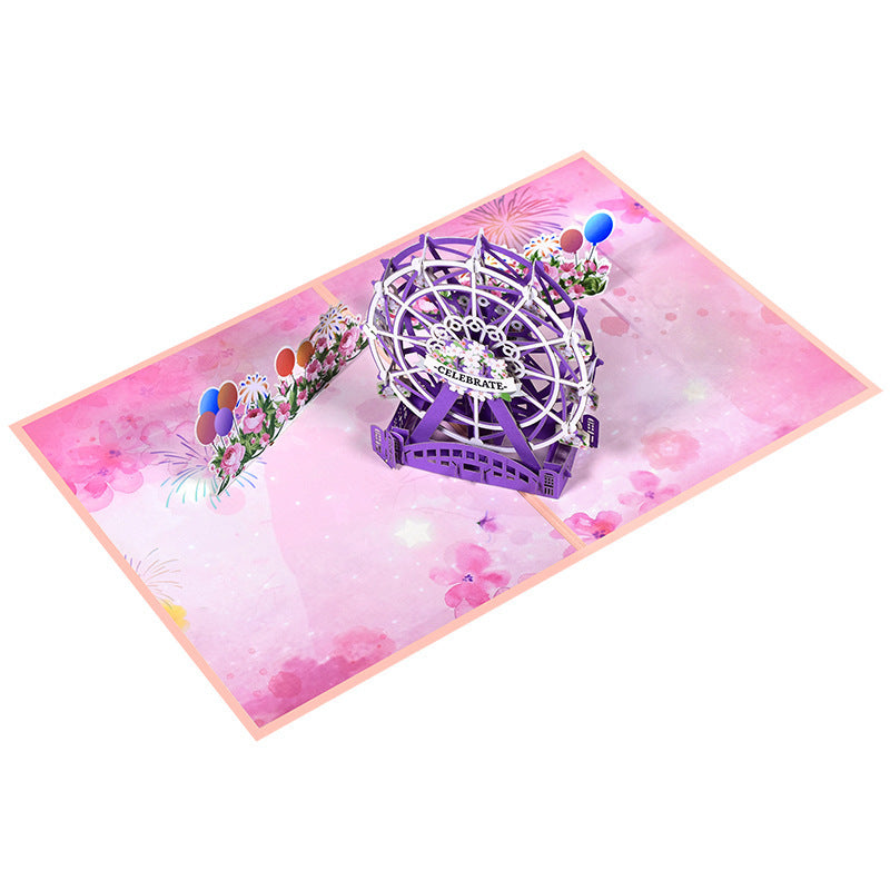 Valentine Greeting Card Ferris Wheel Handmade Sculpture Gift