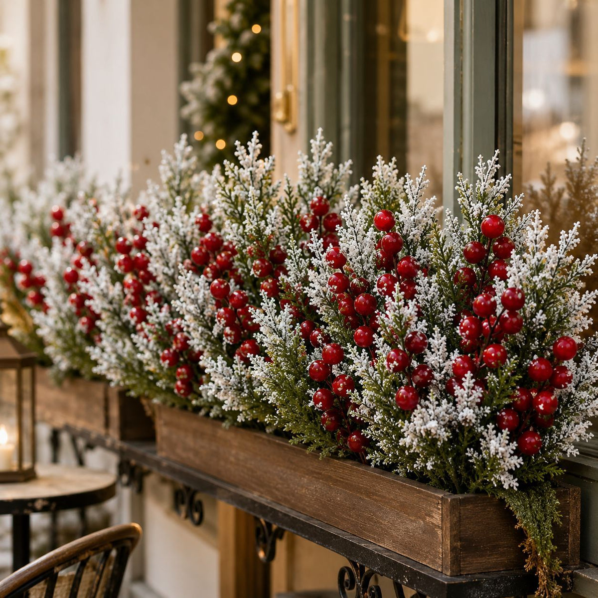 Artificial Christmas Berry Pine Needle Branch Holiday Home Decor