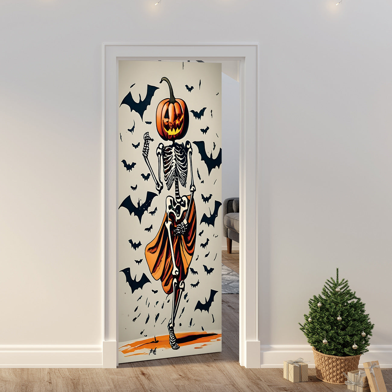 Halloween Door Cover Polyester Seasonal Party Decoration