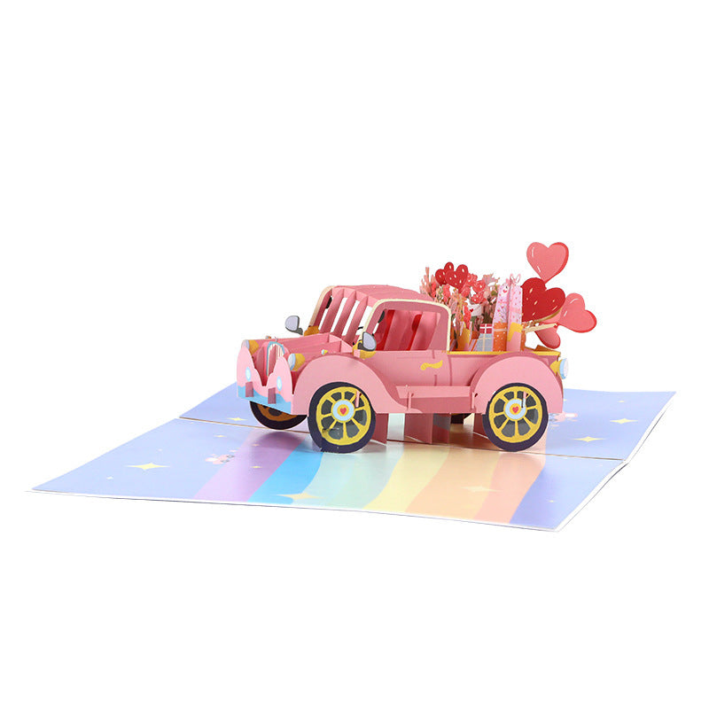 Valentine’s Day 3D Love Car Romantic Greeting Card Gift