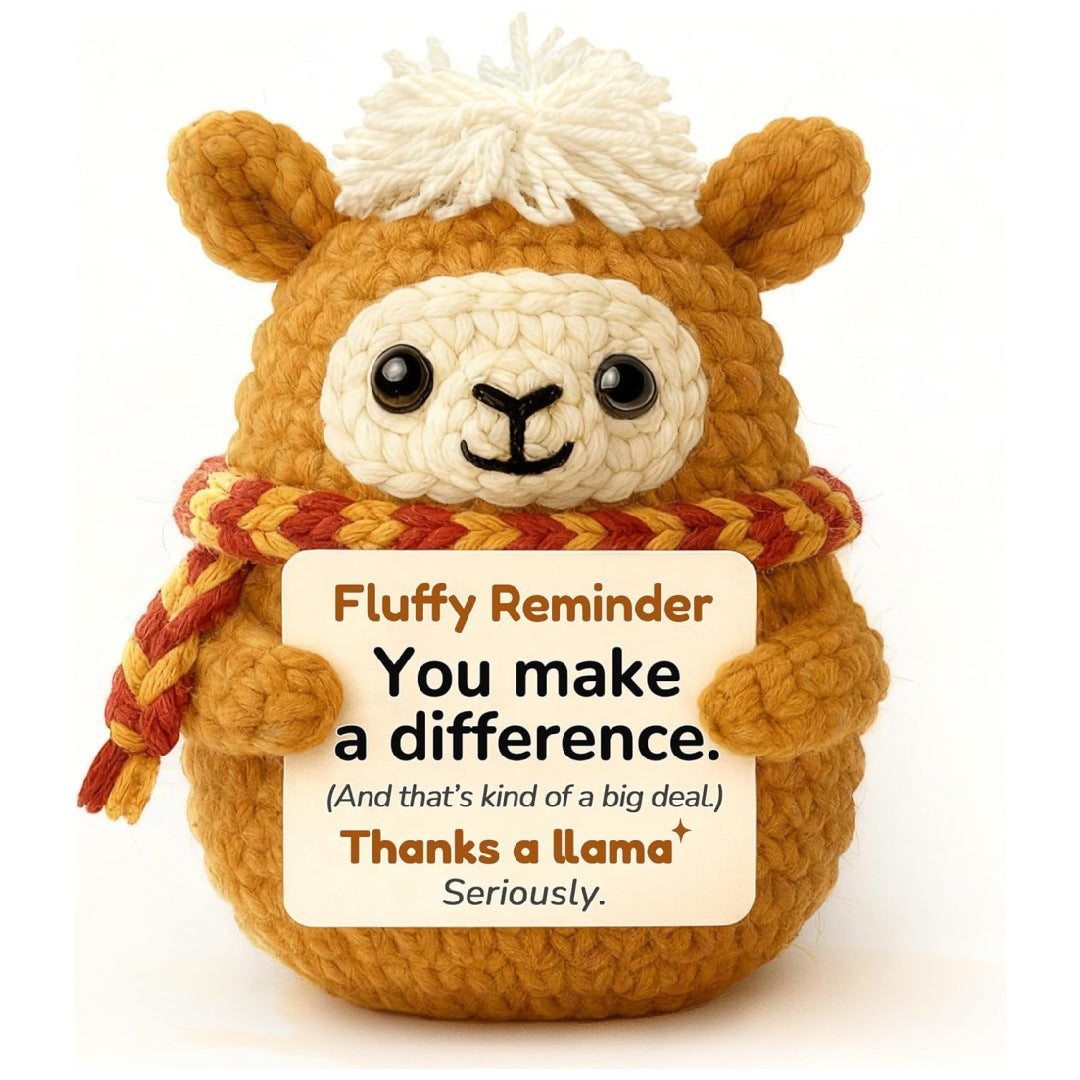 Handmade Crochet Alpaca Plush Doll With Message Card
