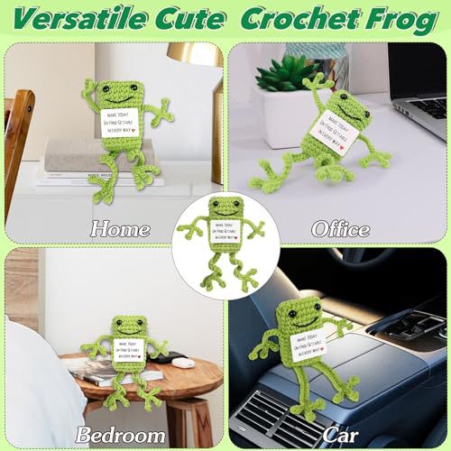 Handmade Crochet Frog Plush Cute Animal Gift Decor