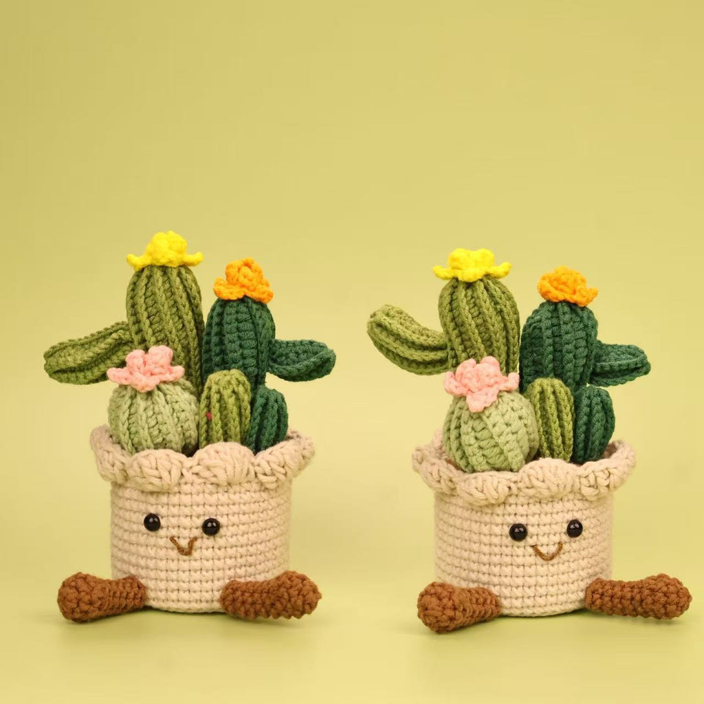 Handmade Crochet Cactus Potted Plant Home Decor