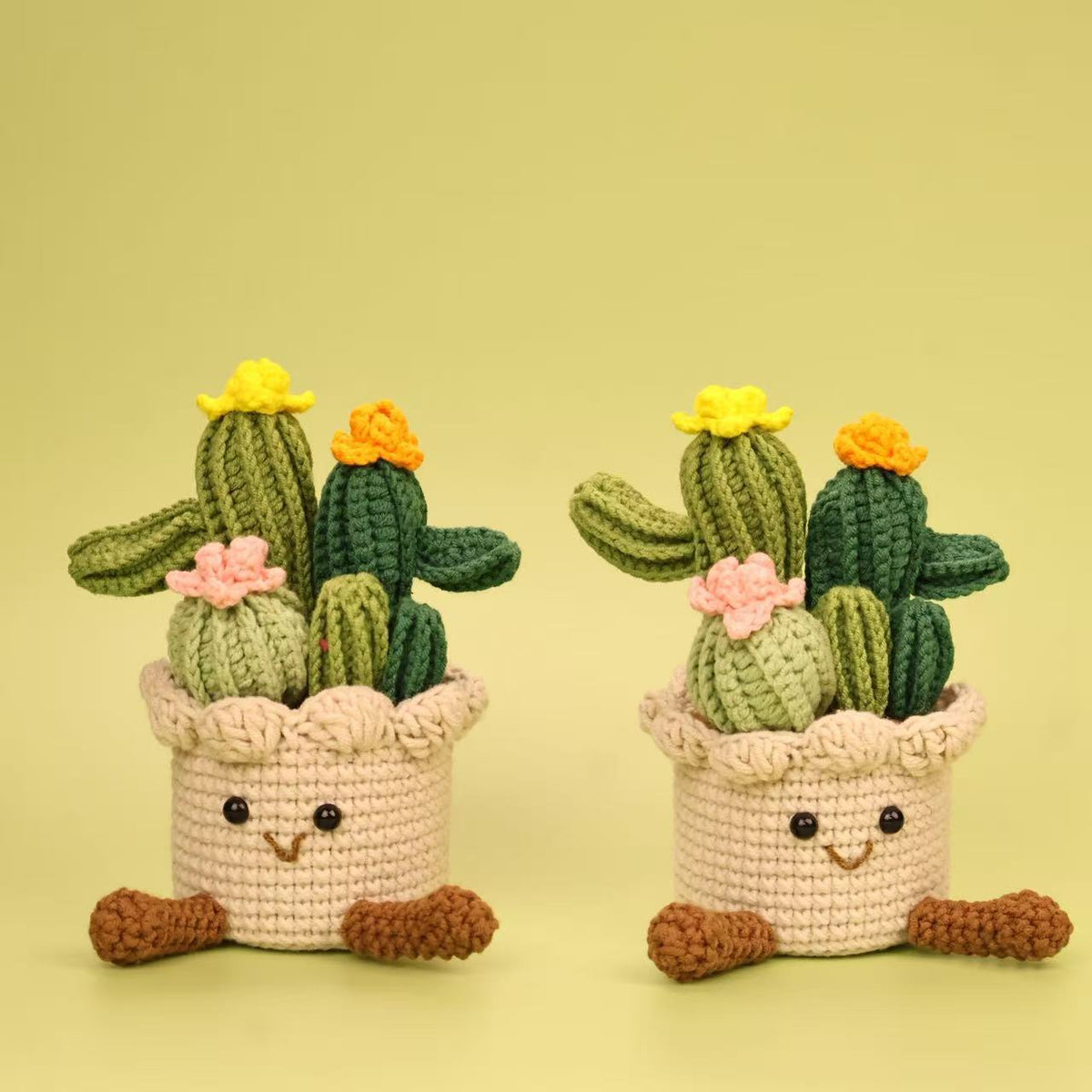 Handmade Crochet Cactus Potted Plant Home Decor