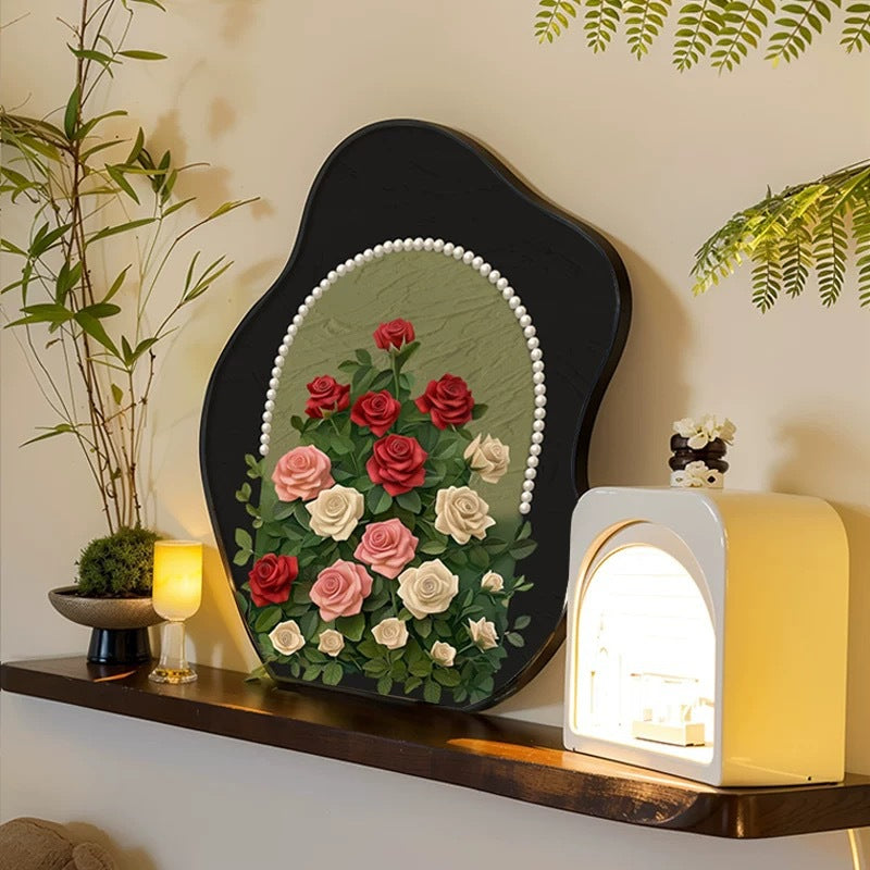 Vintage Floral Wall Art Decor Printed Flower Display Frame