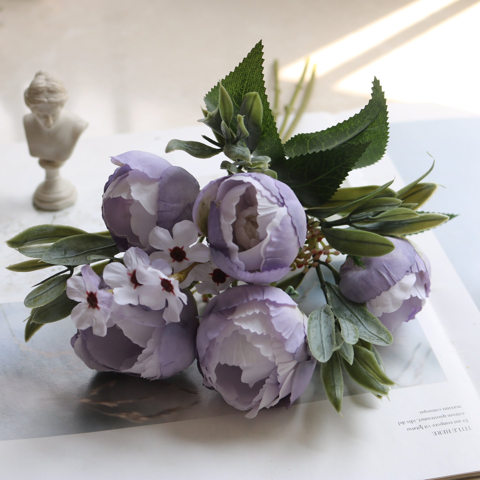 Valentine Real Touch Camellia Rose Faux Bridal Bouquet