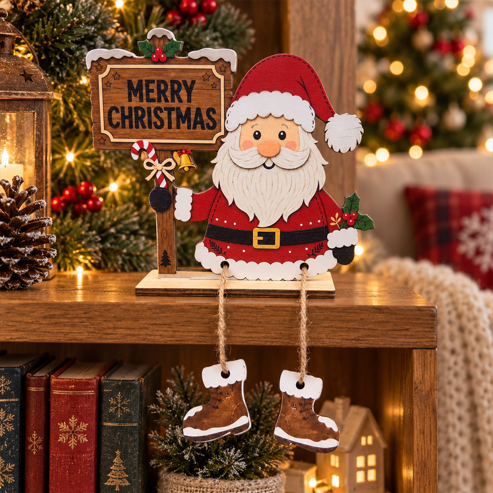 Christmas Gnome Wooden Tabletop Decor With Boots