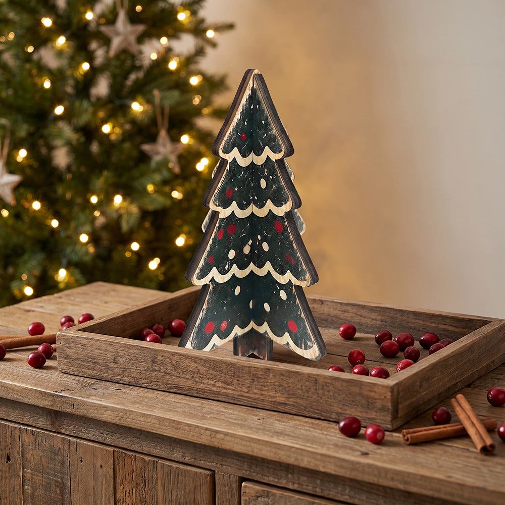 Wooden Christmas Tree Tabletop Holiday Decoration