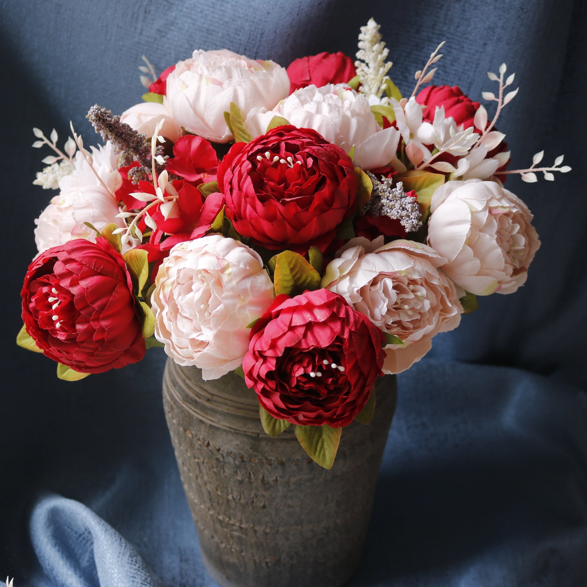 Valentine 13-Head European Faux Peony Autumn Flower Bouquet