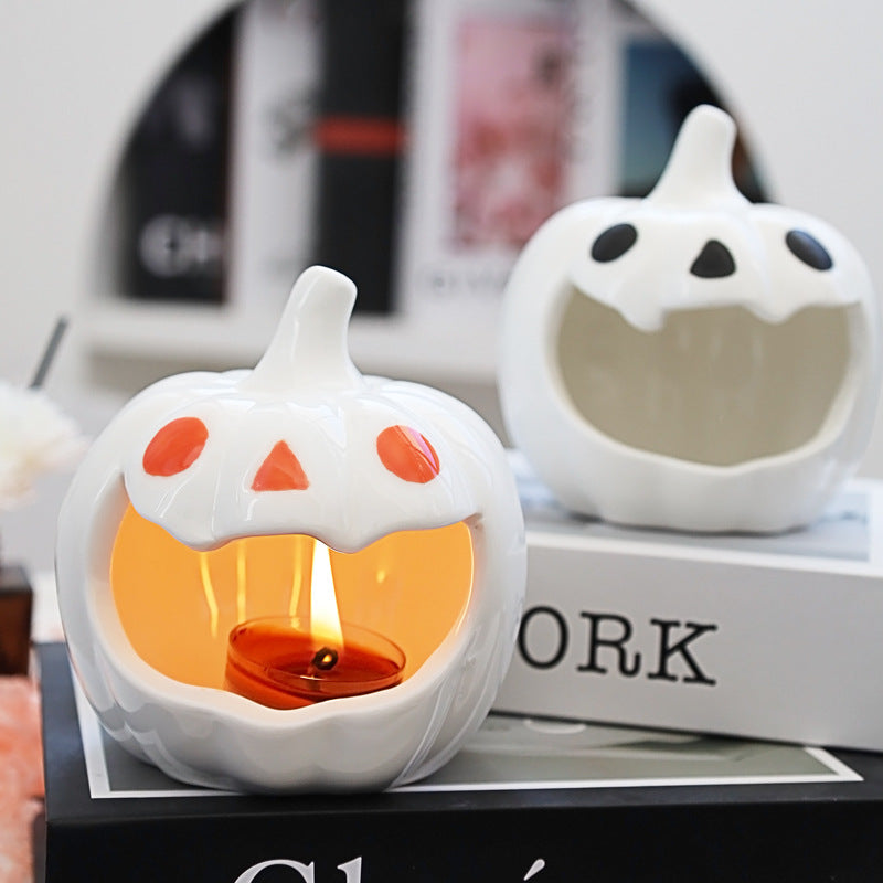 Ceramic Pumpkin Candle Holder Halloween Autumn home Décor
