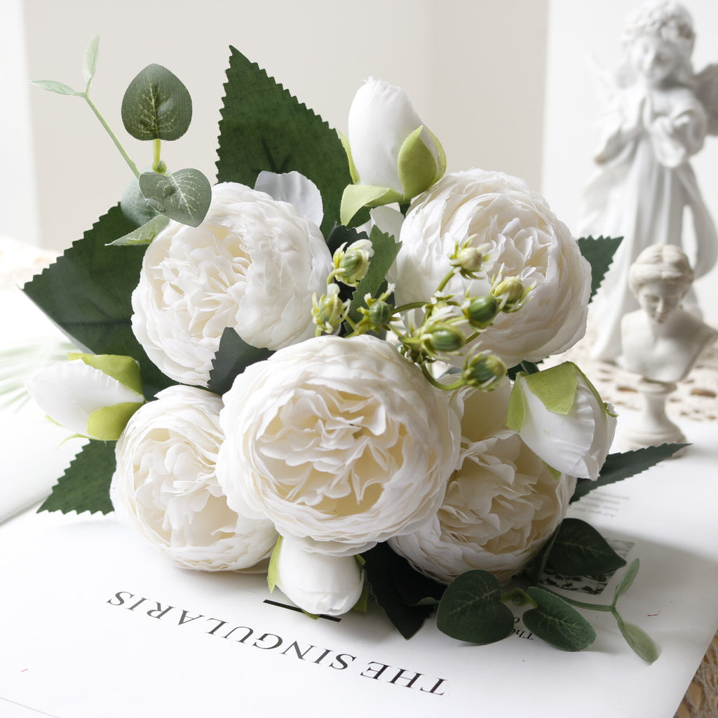 Valentine 5-Head Korean Faux Peony Persian Rose Mini Bouquet