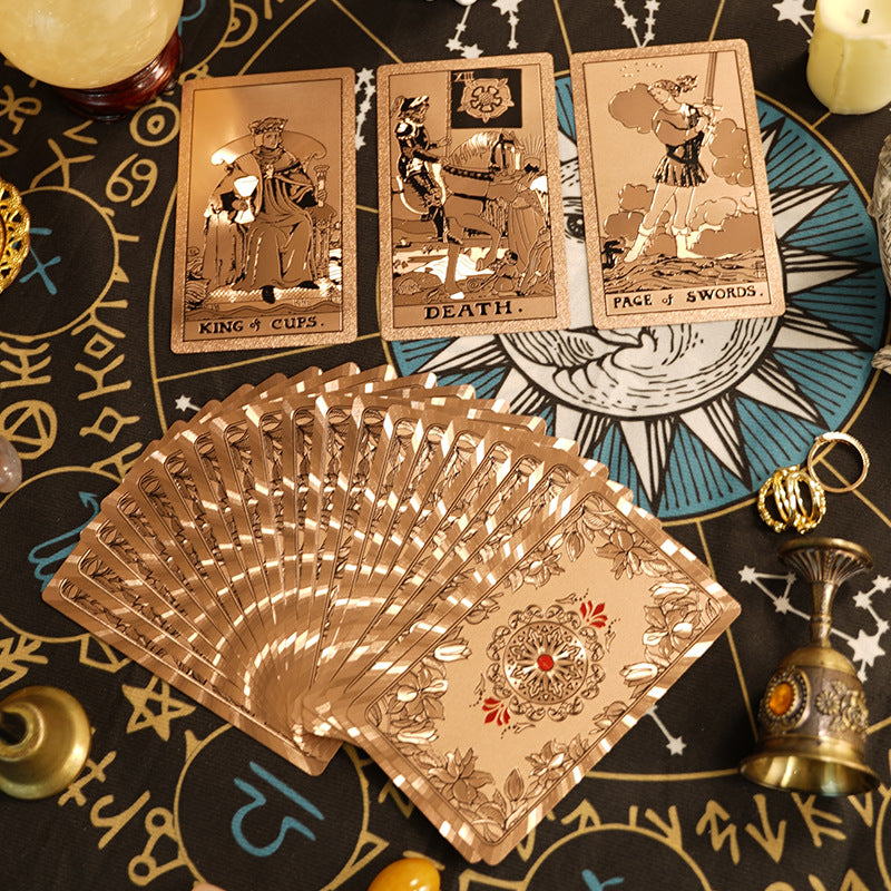 Pink Gold Luxury Tarot Card Deck with Gift Box Vintage Divination Cards
