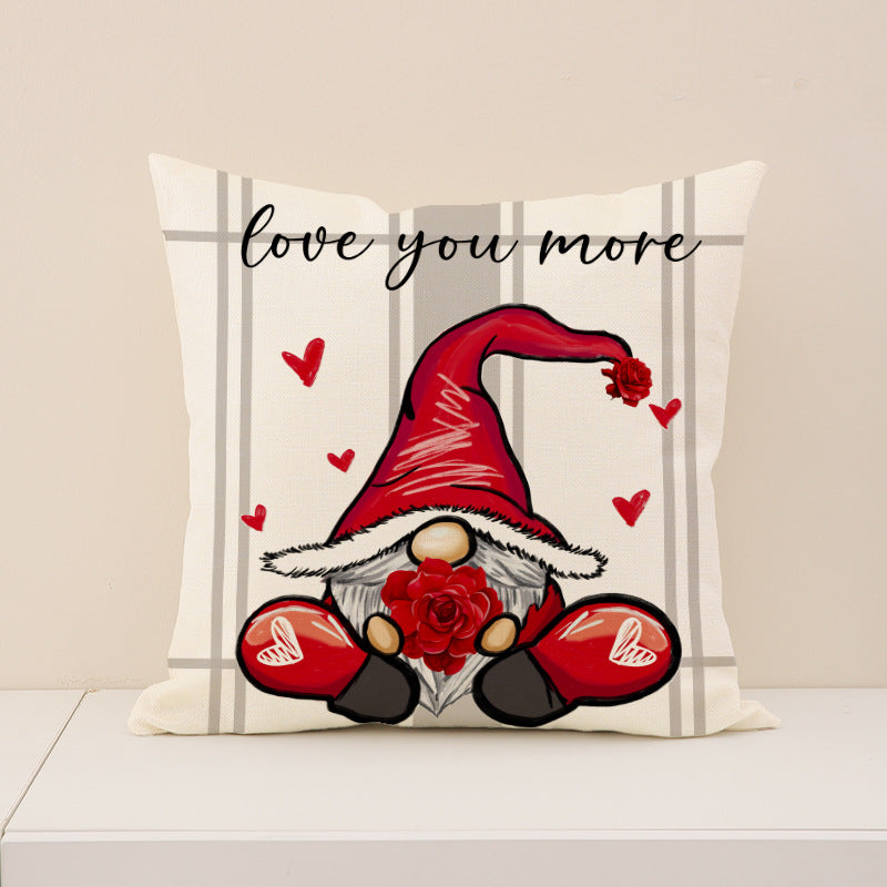 Valentine Gnome Red Truck Love Quote Cushion Cover Set
