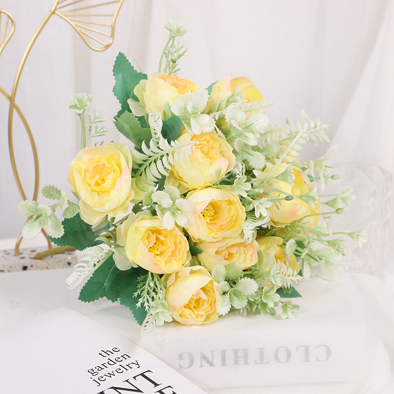 Valentine’s Faux Peony Rose Bouquet Floral Home Decor