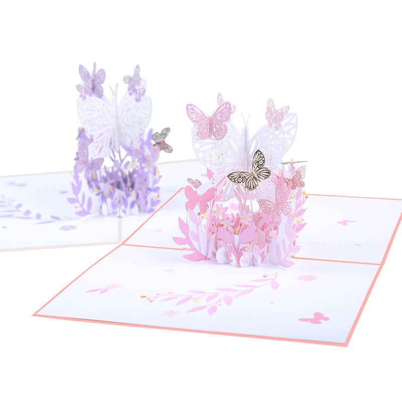 Valentine’s Day Greeting Card Butterfly Floral Basket