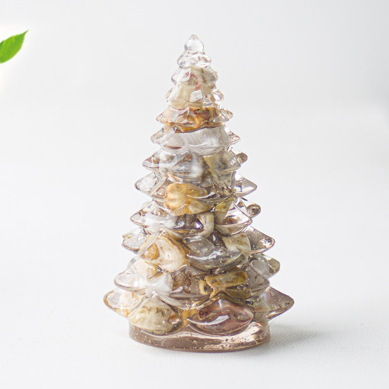 Mini Christmas Tree Resin Ornament Holiday Tabletop Decor