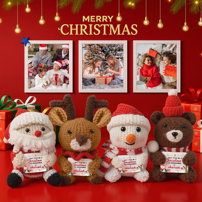 Handmade Crochet Christmas Dolls Santa Snowman Bear Reindeer