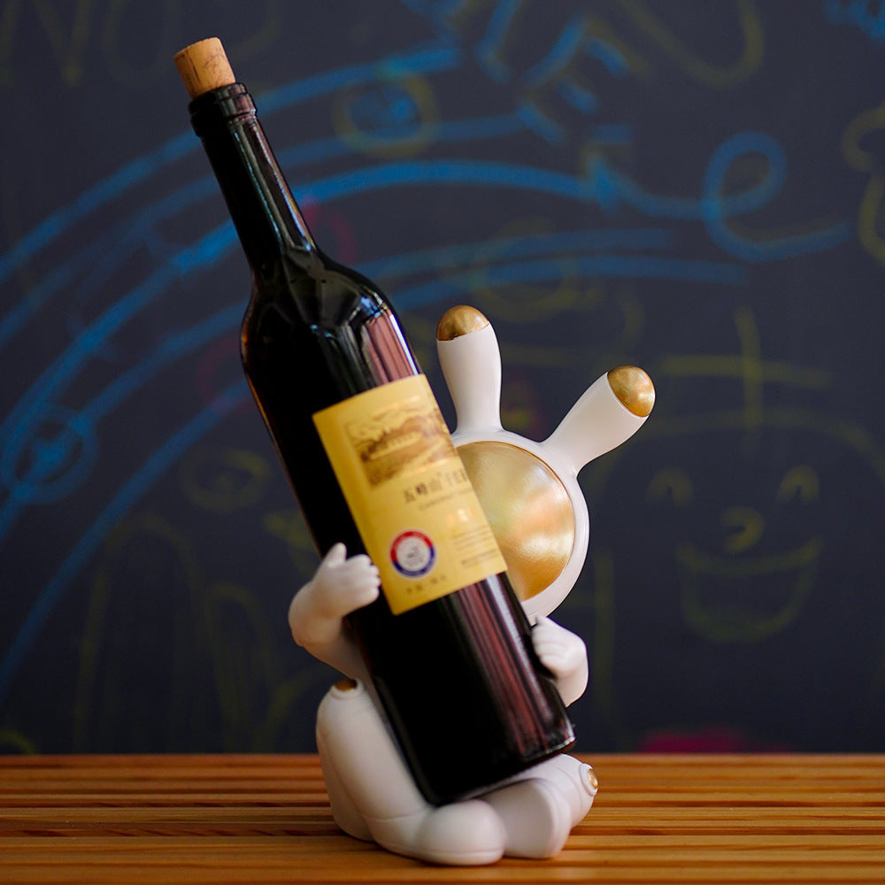 Astronaut Bunny Table Decor Storage Wine Holder Cute Gift