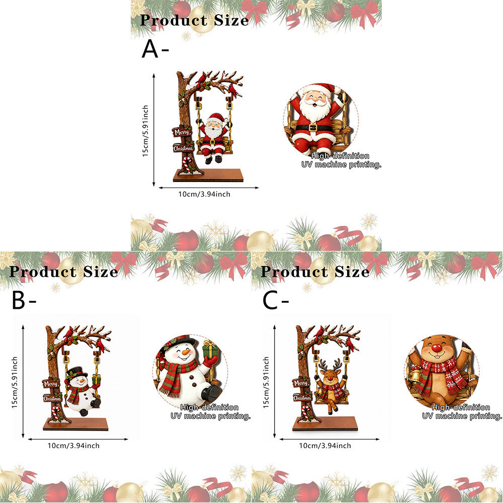 Christmas Wooden Swing Tabletop Holiday Decoration