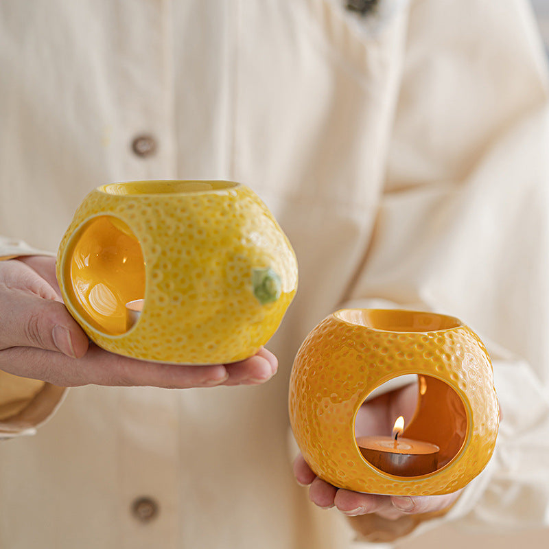 Strawberry Orange Lemon Candle Holder Ceramic Table Decor