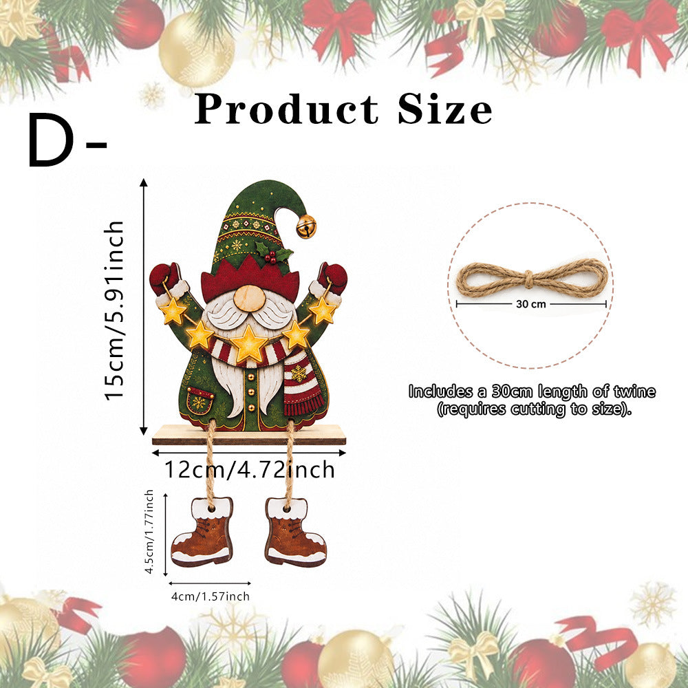 Christmas Gnome Wooden Tabletop Decor With Boots