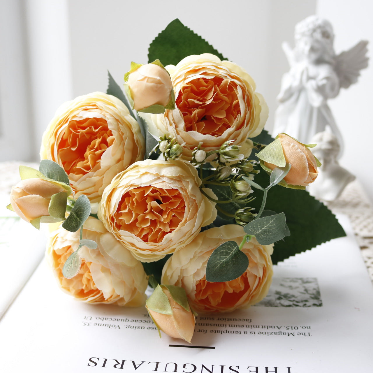 Valentine 5-Head Korean Faux Peony Persian Rose Mini Bouquet