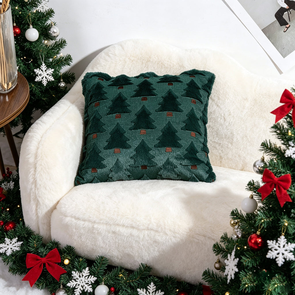 Christmas Tree Pattern Pillow Cover Holiday Home Decor