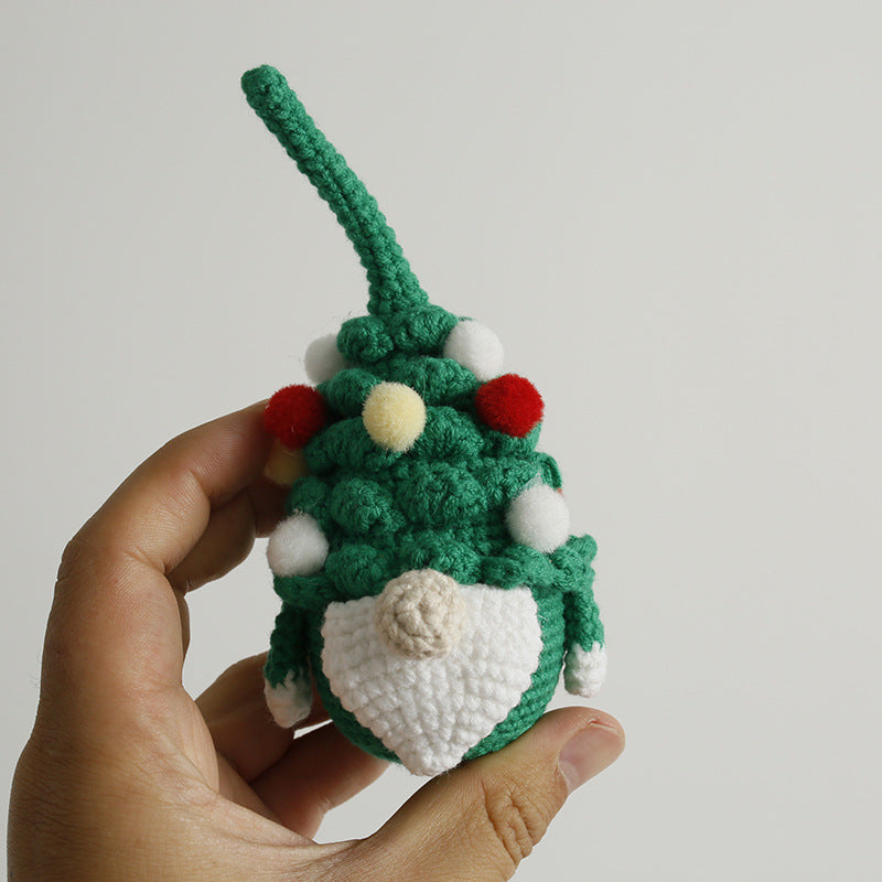 Handmade Crochet Christmas Gnome Ornament Keychain
