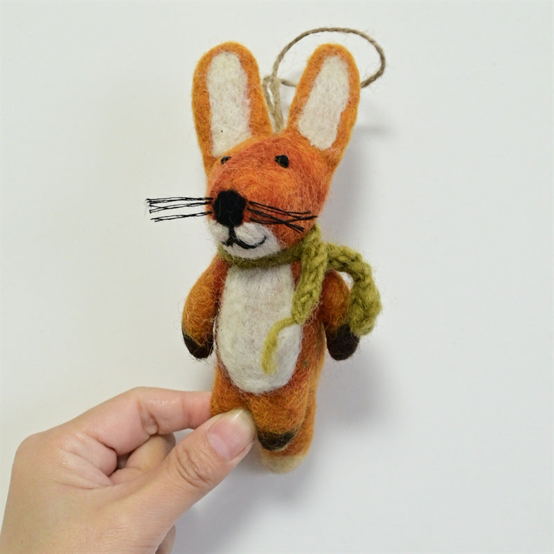 Needle Felt Animal Keychain Handmade Wool Felt Bag Charm