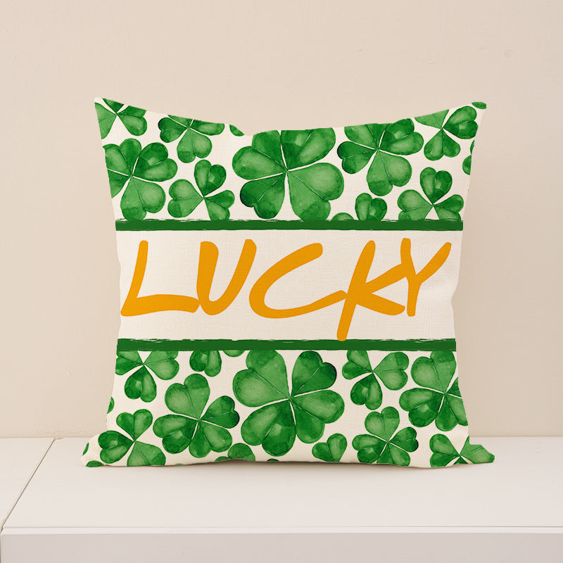 St Patrick’s Day Shamrock Pillow Cover Green Home Decor