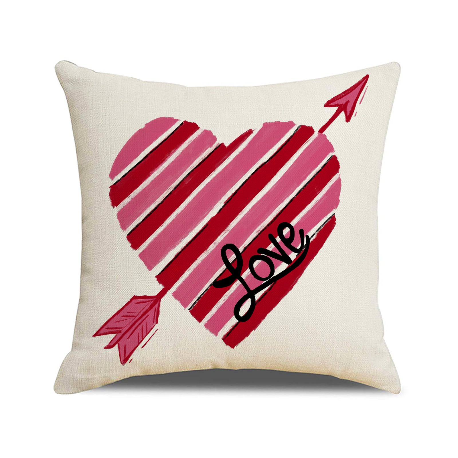 Valentine Heart Linen Pillow Covers for Cozy Home Decor