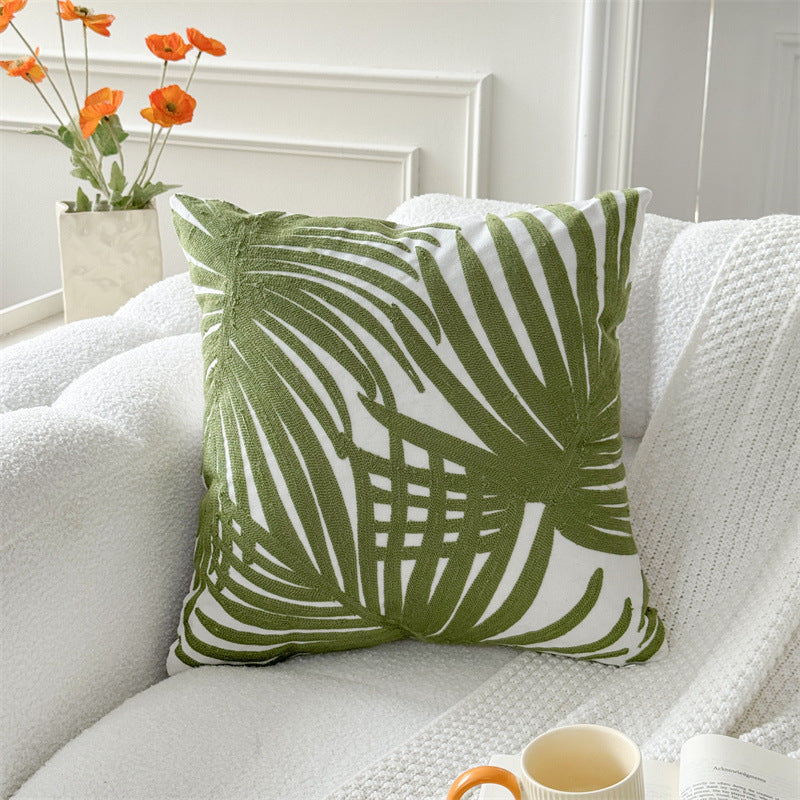 St. Patrick’s Day Green Botanical Embroidered Pillow Cover