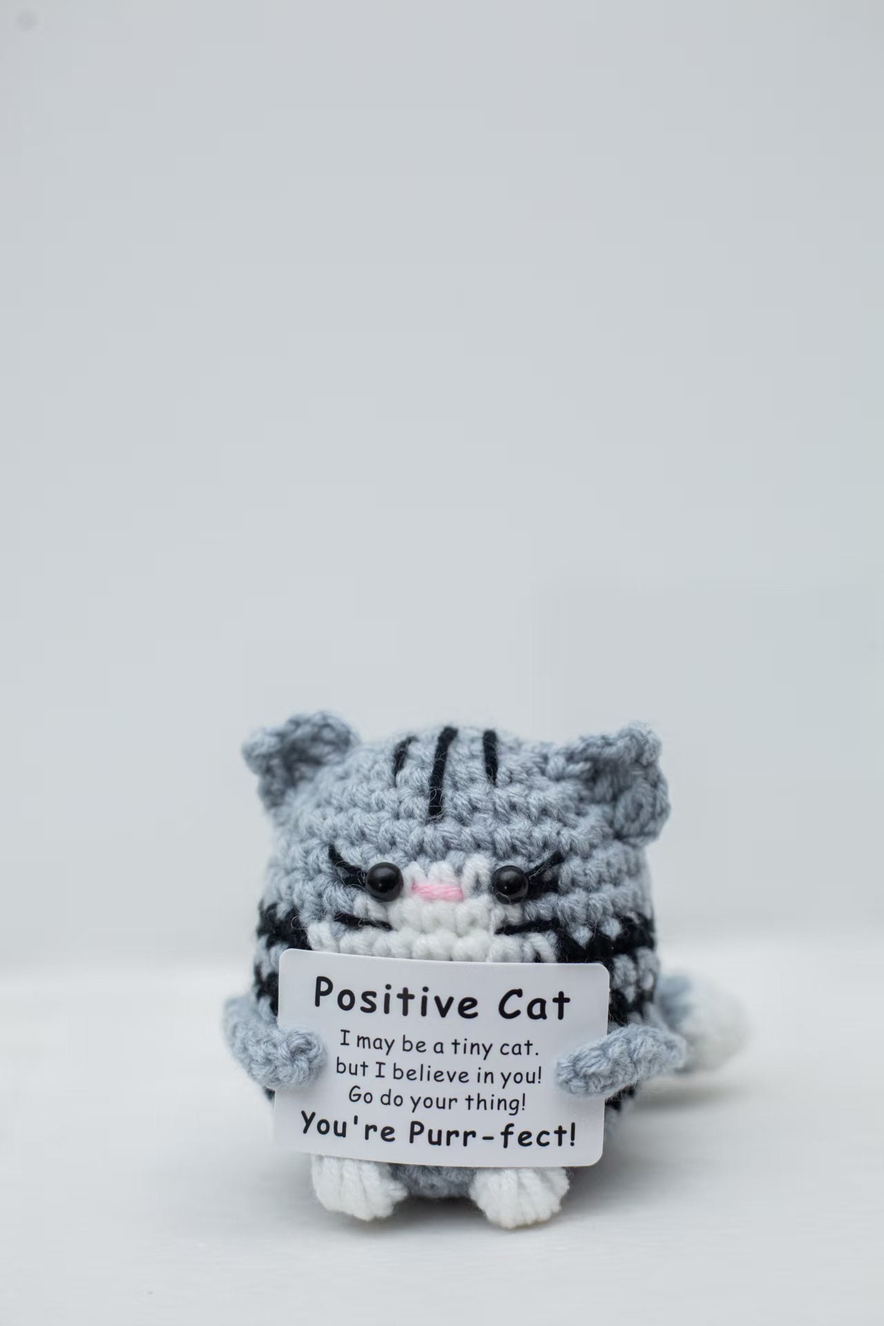 Crochet Plush Toy Cute Knitted Gift with Positive Message