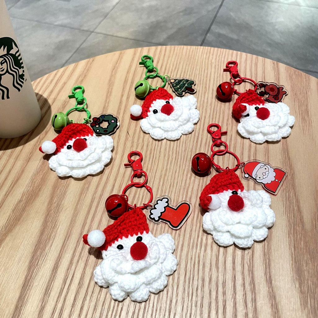 Crochet Santa Claus Keychain Christmas Hanging Charm