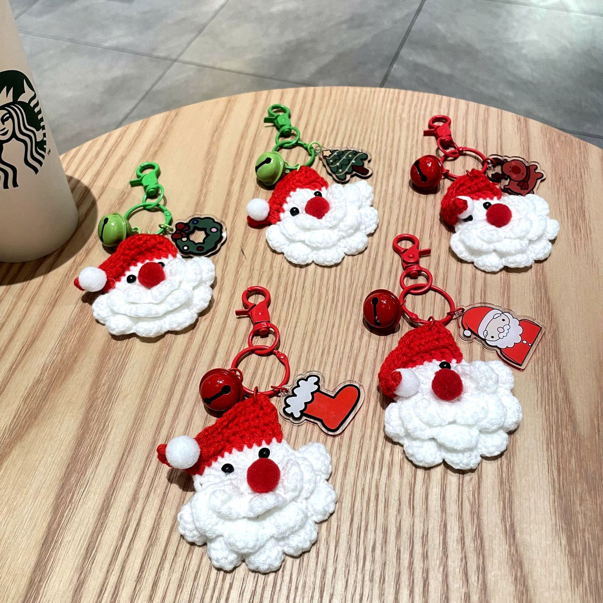Crochet Santa Claus Keychain Christmas Hanging Charm
