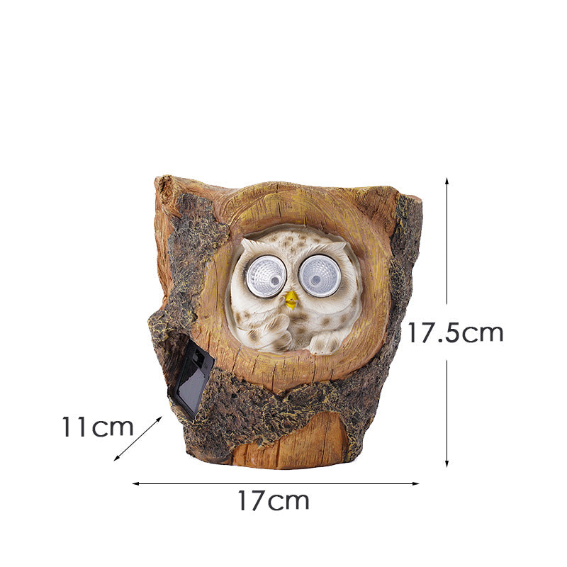 Solar Owl Wall Planter Garden Decor Resin Statue Light