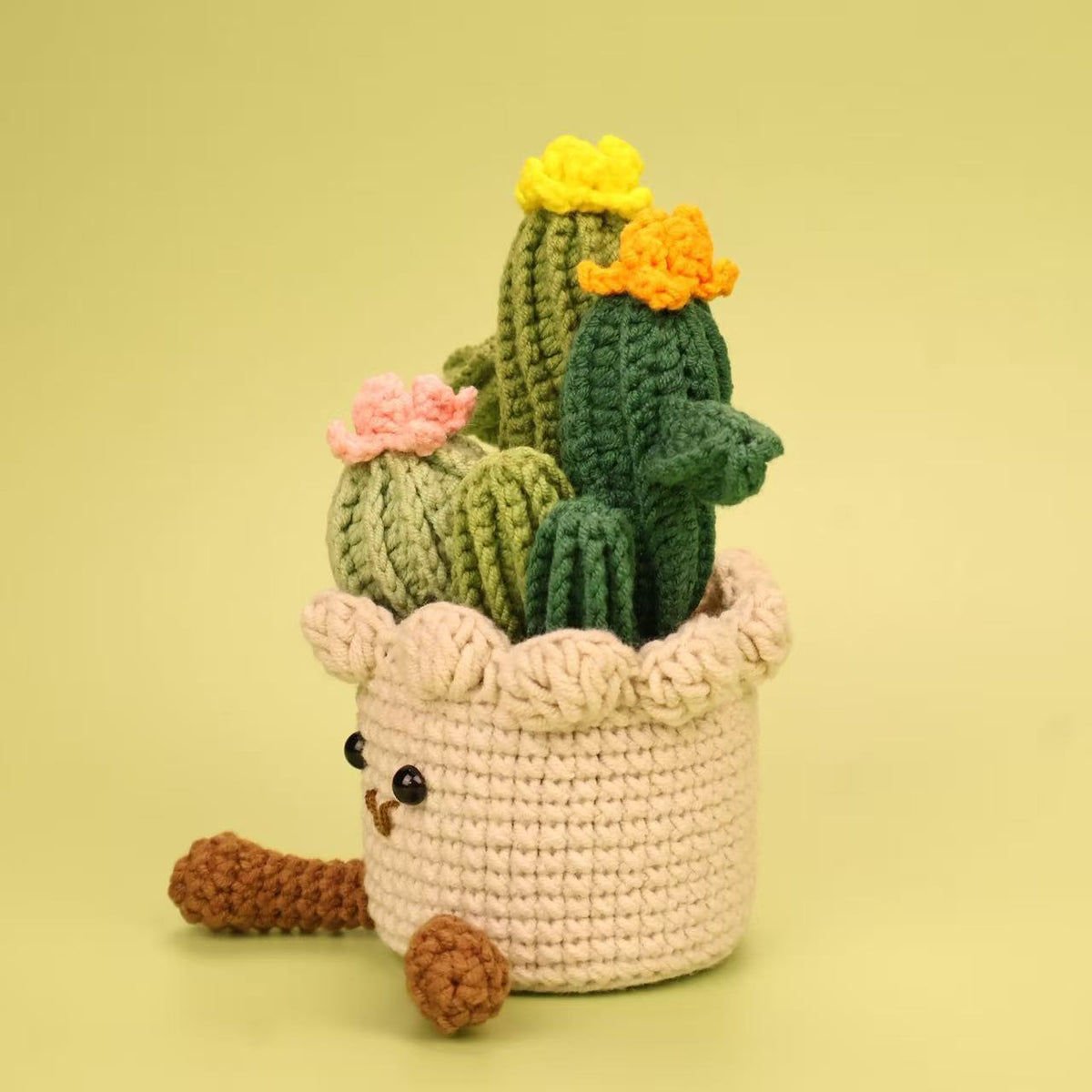 Handmade Crochet Cactus Potted Plant Home Decor