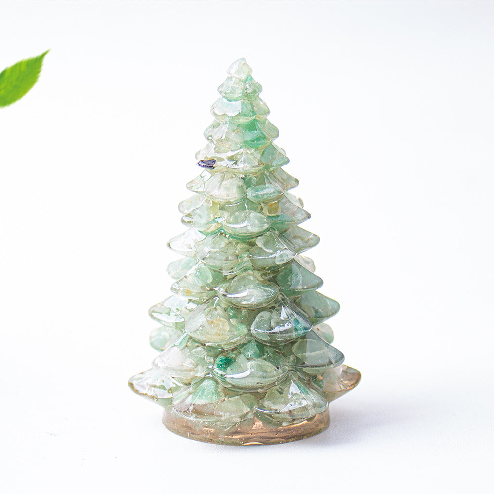 Mini Christmas Tree Resin Ornament Holiday Tabletop Decor
