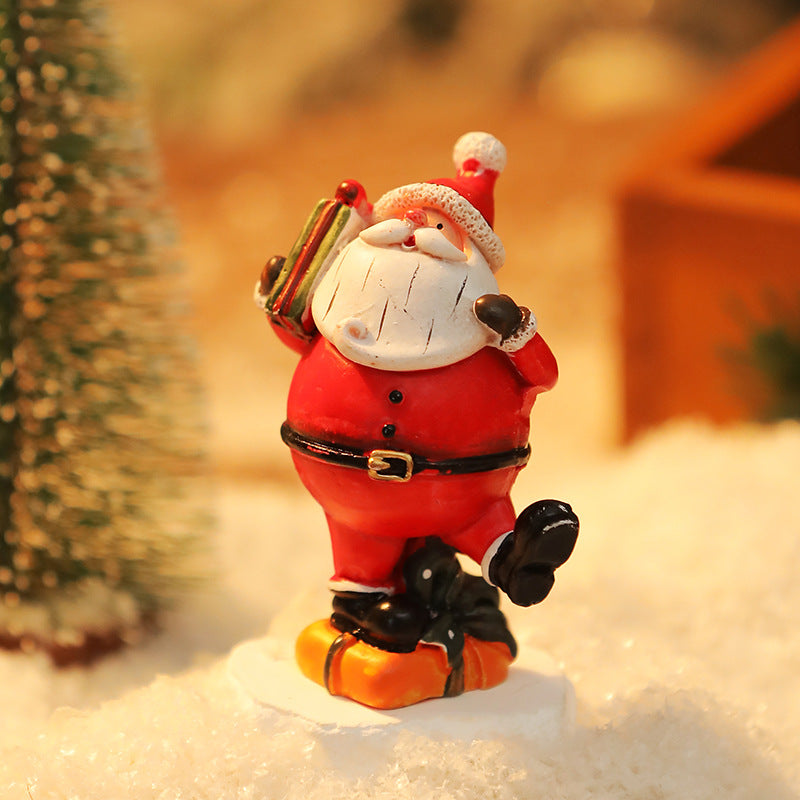 Resin Santa Snowman Christmas Tabletop Figurine Decor