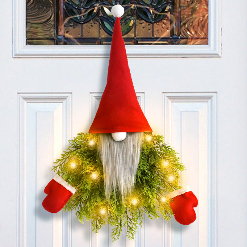 Christmas Ornament Wreath with Pine Needles for Door Decor