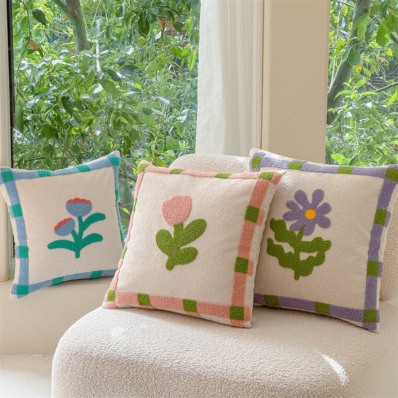 Valentine’s Day Tufted Floral Pillow Cover Nordic Decor