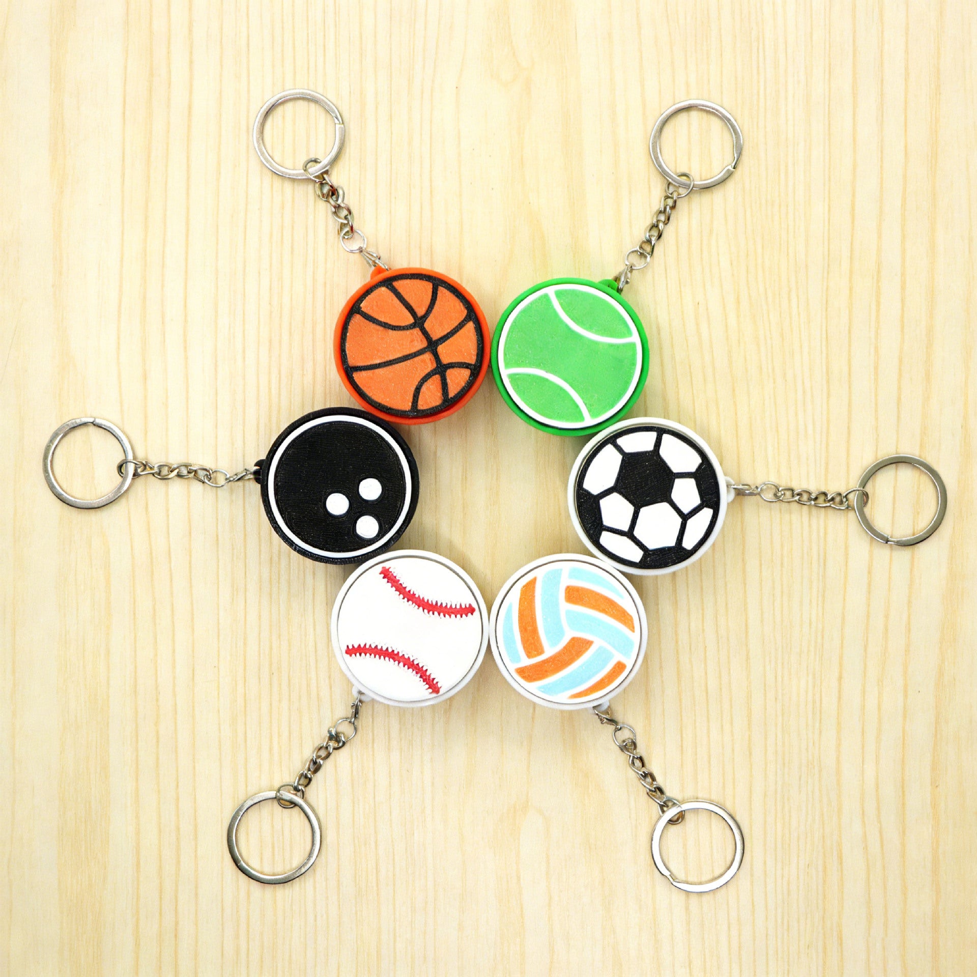 3D Printed Sports Keychain Press Button Toy Fidget