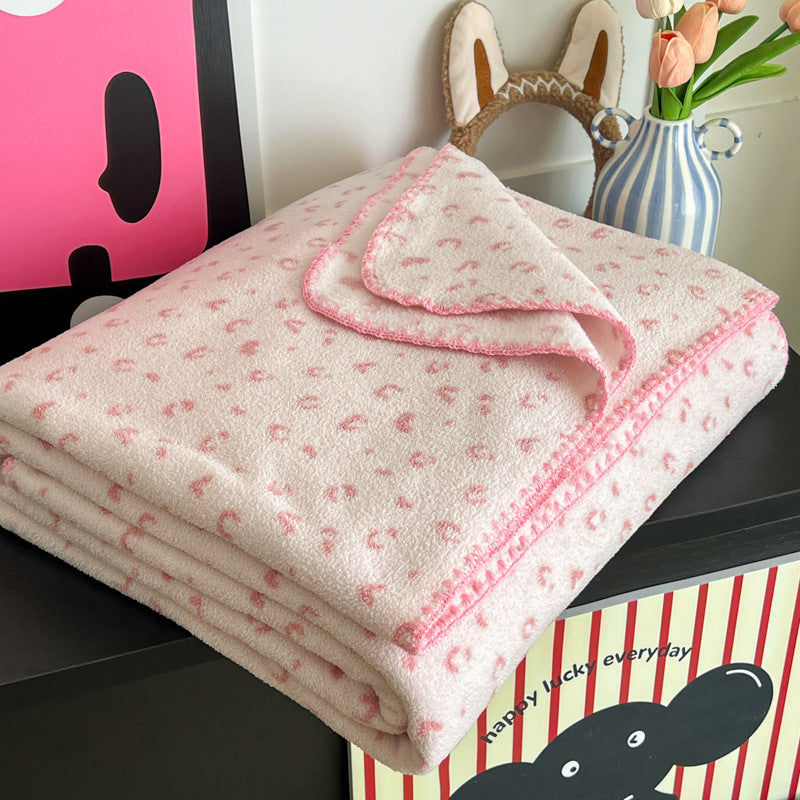 Sherpa Fleece Embroidered Throw Blanket Soft Cozy Home Decor