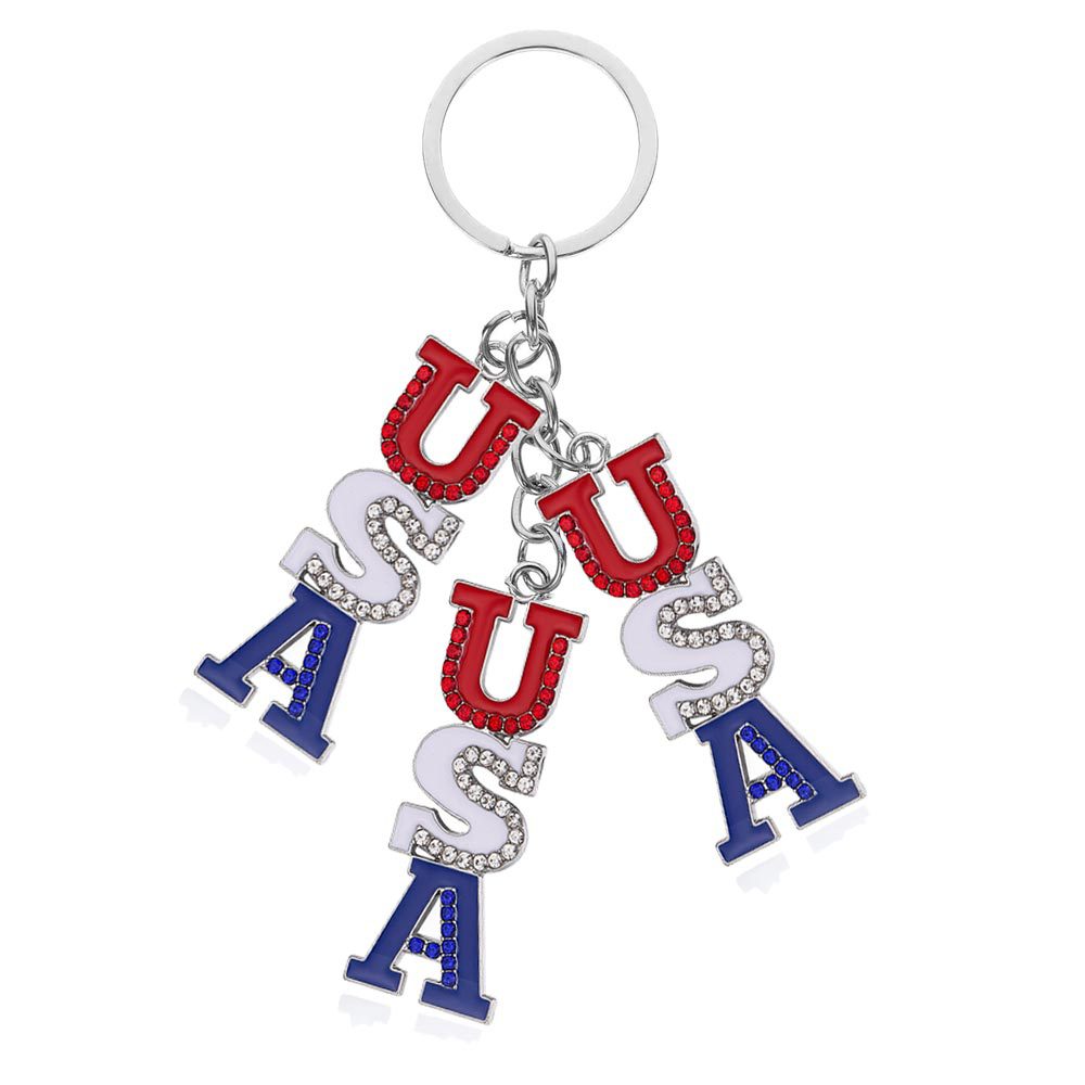 4th of July Patriotic USA Flag Keychain Accessory